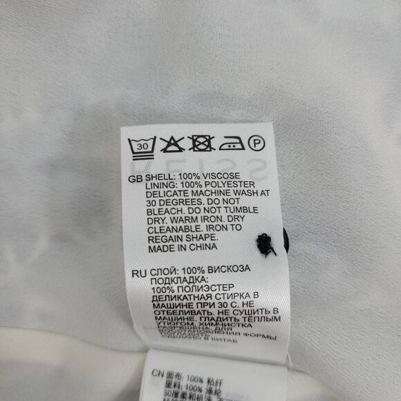 Reiss Livia Cutout Midi Dress Sz 2 Blue Abstract Leg Slit Silky Party Date Night - Picture 8 of 12